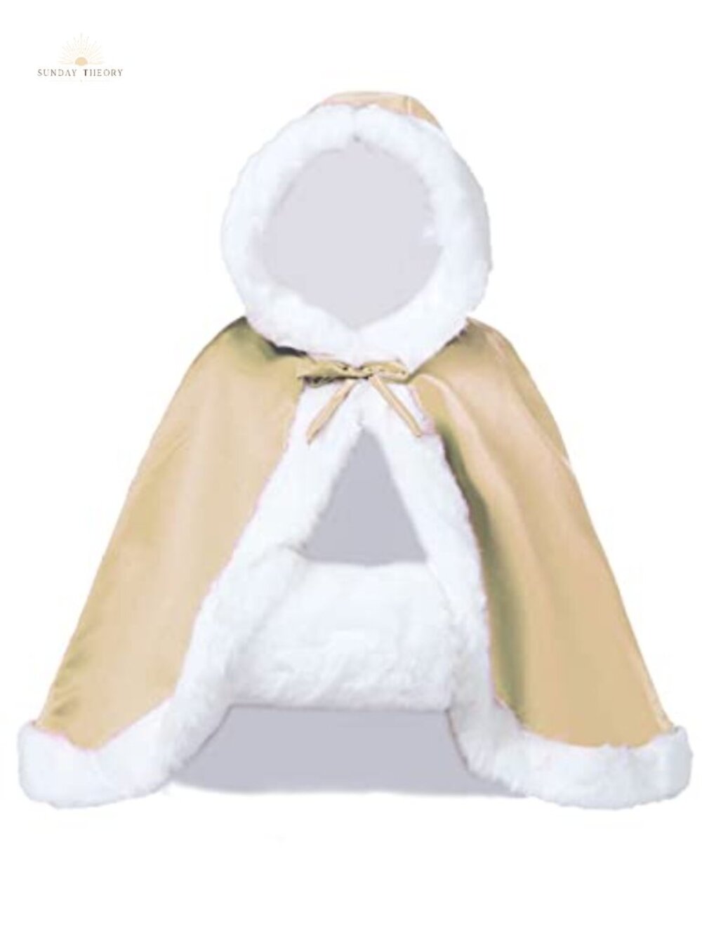 Reversible Hooded Wedding Cape Cloak with Fur Trim & Free Hand Muff One Size